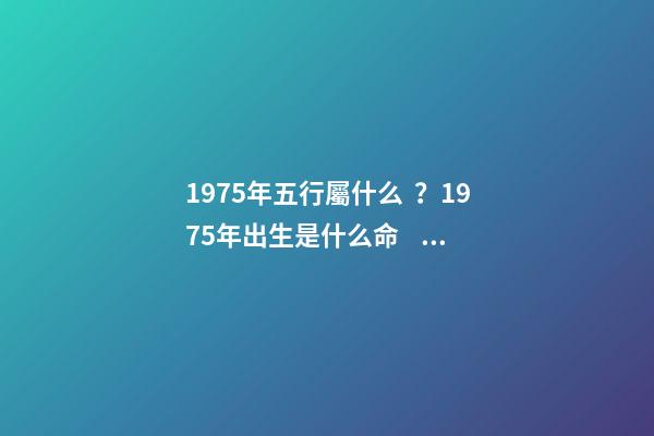 1975年五行屬什么？1975年出生是什么命？